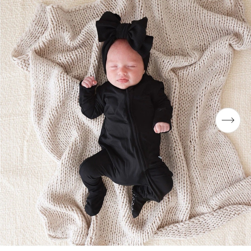 Black Zipper One-Piece footie